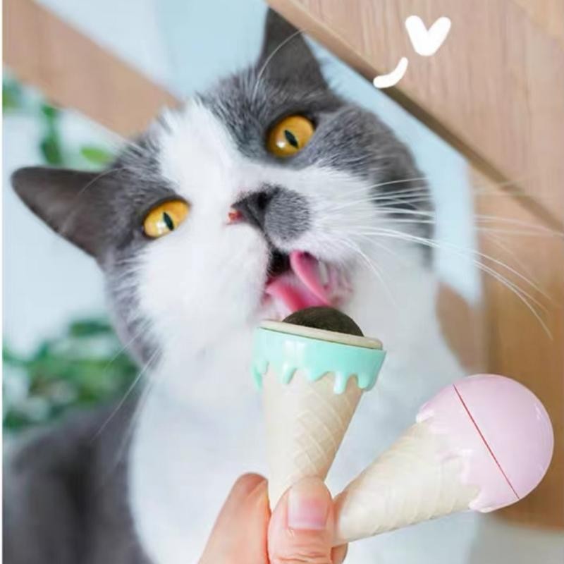 Bola de Catnip Diseño Helado para Gatos Calabaza