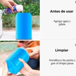 Limpia patas para perros tapa transparente