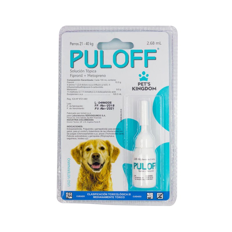 PULOFF X 2.68 ML ( 21-40 KL) antiparasitario externo