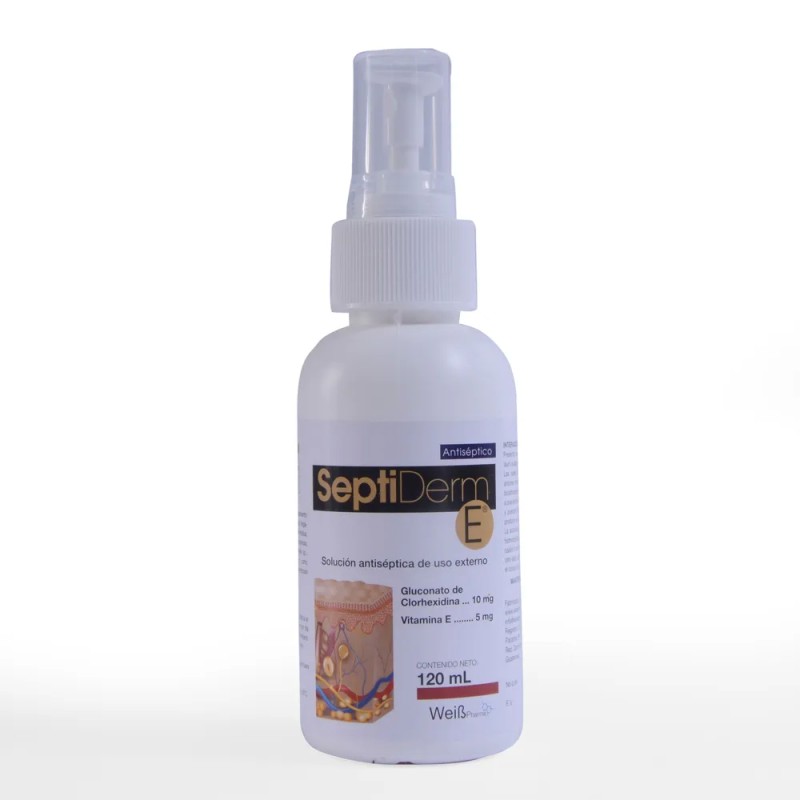 SEPTIDERM + (CLORHEXIDINA AL 1% + VITAMINA E) x120 ML