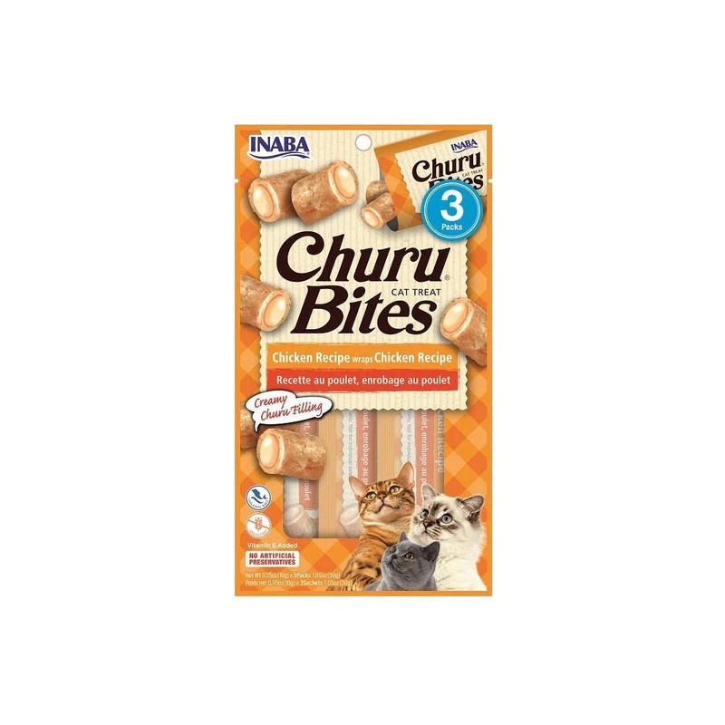 CHURU BITES GATO SABOR A POLLO 30 GR X 3 UND