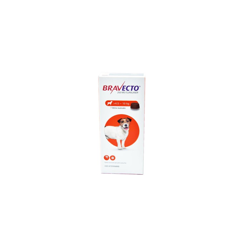 Bravecto Antiparasitario Perros de 4.5 a 10 Kg Tableta 250 mg