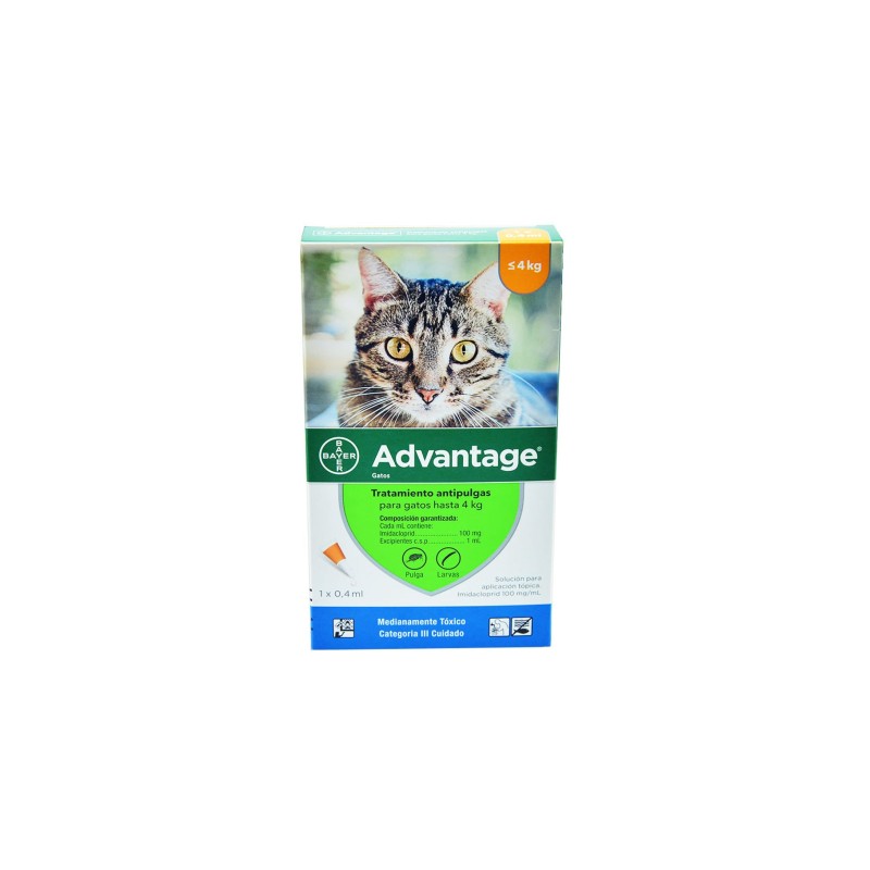 Advantage Antipulgas para gatos (hasta 4 Kg) Pipeta por 0.4 ml