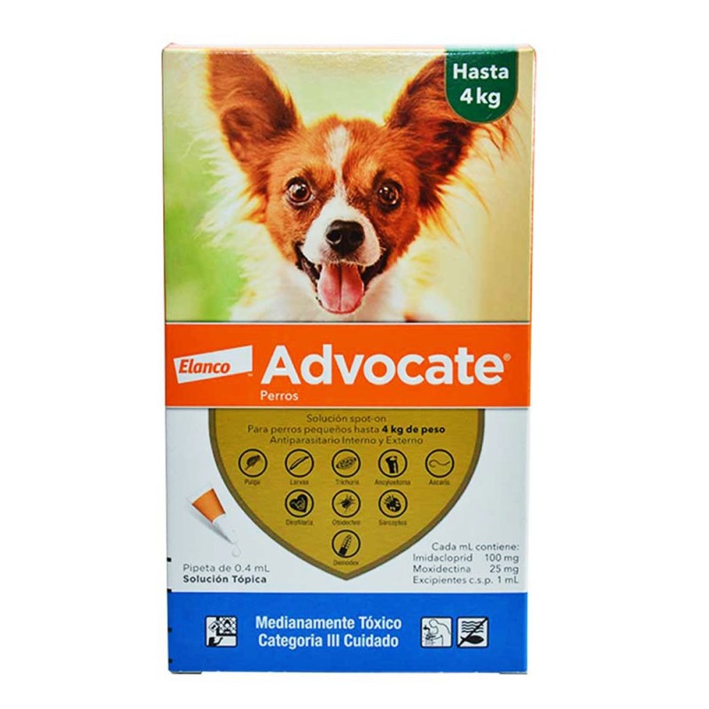 Advocate Antiparasitario para perros (hasta 4 Kg) pipeta 0.4 ml