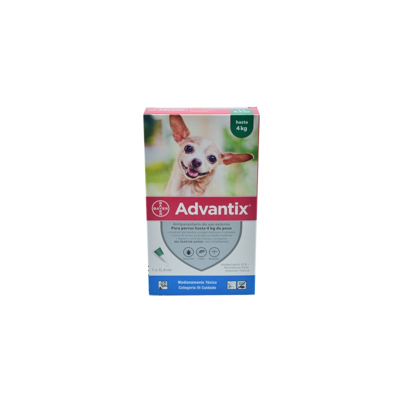 Advantix Antiparasitario para perros (hasta 4 kg) Pipeta por 0.4 ml